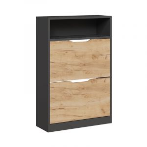 Luca, Anthracite/chêne doré, 22x89.5cm avec 2 compartiments Vicco