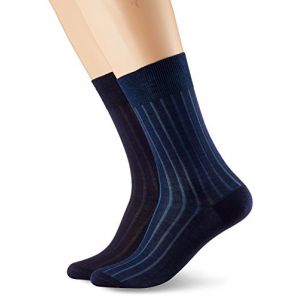 Image de DIM Mi-chaussette Fil d'Ecosse côtes fines x2 Homme, Bleu (Bleu Marine Shadow), 43/46 (Taille Fabricant: 43/46) (lot de 2) - 026J-6