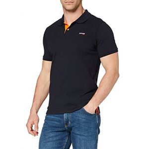 Schott NYC Homme Manches Courtes Polo Shirt, Navy/Orange, XL EU