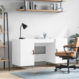 VidaXL Bureau blanc 140x50x75 cm bois d'ingénierie White