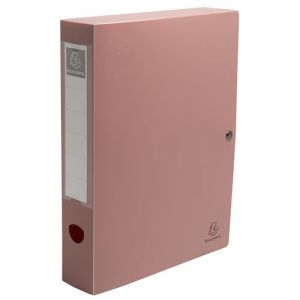 Exacompta Réf. 89270E - 1 boîte de classement avec fermeture à pression Skandi - en polypropylène recyclé rigide - dos 6 cm - dim 25 x 33 cm - PP recyclé Skandi - pour A4 - couleurs aléatoires