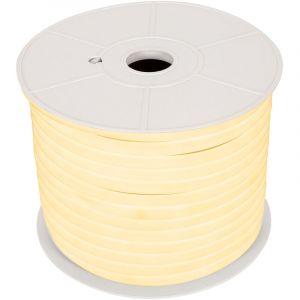 Ruban LED Néon Dimmable 220V BOBINE 50m Blanc Chaud Semi-Circulaire 180 7.5W/m Coupe 100cm IP67 3000K Blanc chaud