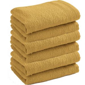 Univers décor Lot de 6 serviettes invité éponge Spa 30 x 50 cm / 400 gr/m² - Spa Jaune Maîs - Jaune Maîs