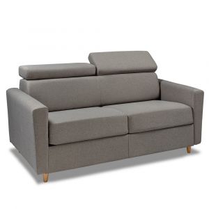 Italian Spirit Canapé convertible express 120 MONCEAU matelas 20cm sommier métal Microfibre Antara gris éléphant
