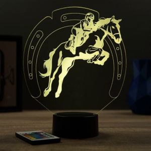 Lampe illusion 3D Animal Cheval Jumping