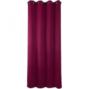 Image de Rideau occultant Uni effet sablé 100% polyester 140 x 260 cm Rouge bordeaux