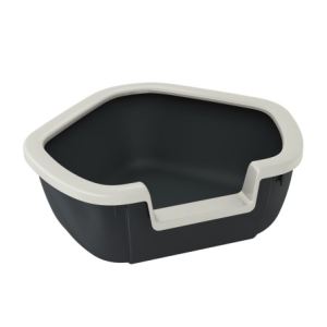 Ferplast Bac à litière d'angle Dama pour chat (57,5 x 51,5 x 22 cm)