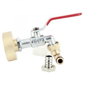 Raccord S60X6 laiton - Robinet laiton 15 mm + Nez articulé
