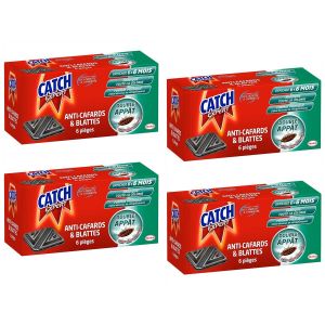 Catch Lot de 4 Boîtes de 6 pièges Contaminateurs Anti¿Cafards & Blattes