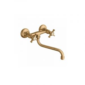 Cristina Ondyna Mélangeur évier mural bec dessous Or Rose Brosse Pvd CHAMBORD CH12434P