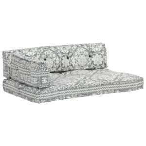VidaXL Coussin de canap? palette Gris clair Tissu Patchwork