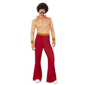 Smiffy's Costume Type Authentique des années 70, avec Haut et Pantalon à Taille Haute