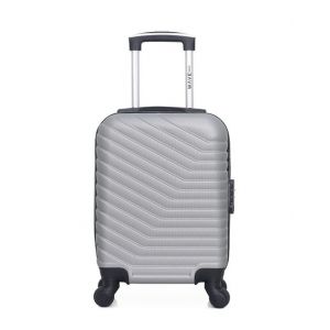 Valise Cabine Séjour 4 roues simples Lena 46 cm grise