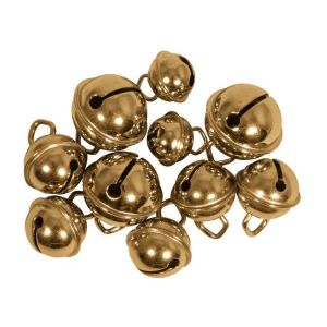 Rayher Mix Clochettes d&eacute;co en m&eacute;tal, sph&eacute;rique 10pc 2-5x11-19 mm &oslash;, or, 25225616