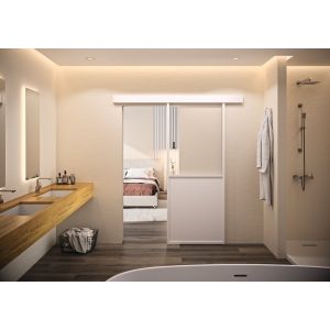 Optimum Kit pea contemporain 2040x830 alu blanc verre transparent