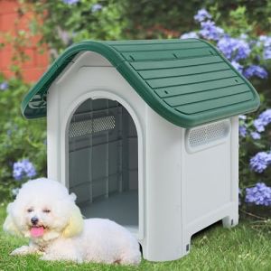 Niche pour chien Bello 75 x 59 x 66 cm blanc vert