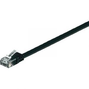 Goobay Câble RJ45 plat catégorie 6 U/UTP 15 m (Noir)