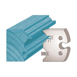 Diamwood Platinum Jeu de 2 fers profilés Ht. 50 x 5,5 mm spécial volet / lambris M239 pour porte-outils de toupie