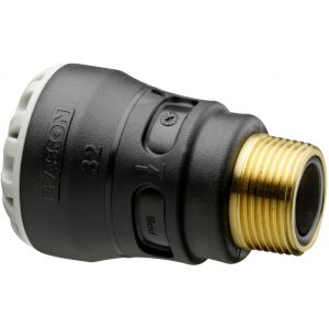 Plasson Raccord droit encliquetable PE Ø40 - Laiton mâle 1""1/4 - Série 1