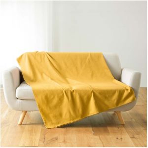 Plaid Jete De Lit Fauteuil 180 X 220 Cm Lucilia Jaune