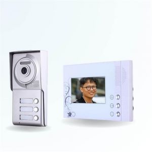 BT SECURITY Portier interphone vid&eacute;o classic 4 fils - 3 appartements - 3 &eacute;crans blancs