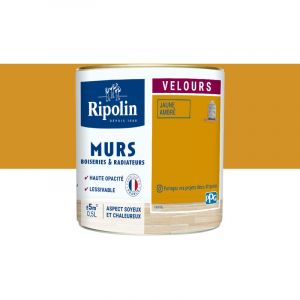 Ripolin Peinture Couleur - Aspect Velours 0,5L - Toutes pièces Jaune Ambré