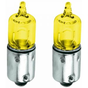 Cyclingcolors 2x ampoule 12V 10W BA9S jaune angel eyes voiture moto scooter phare