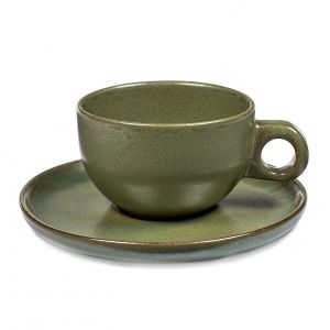 Image de Serax Tasse à cappuccino avec soucoupe Surface 23 cl Camogreen