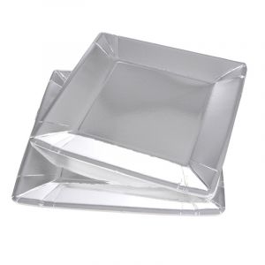 Lot De 20 iettes En Carton carrées 23cm Argent Prix