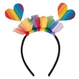 Ruedelafete Serre-tête coeur Pride arc-en-ciel