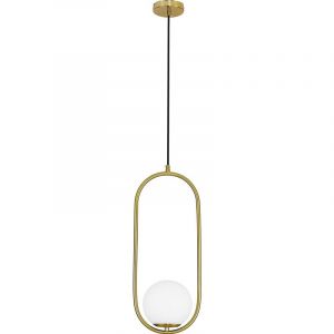 Privatefloor Lampe Suspendue Lucille - Métal Et Verre Doré
