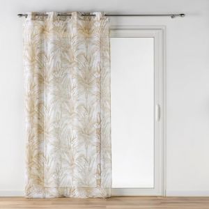 Douceur d'int&eacute;rieur, Voilage &agrave; &OElig;illets (140 x 240 cm) Dune, Voile Sabl&eacute; Imprim&eacute;