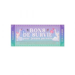 Legami Bloc de 48 (24 + 24) bons d'achat pour les nouveaux parents en français, coupon à détacher, idée cadeau, thème des nouveaux parents, 20,3 x 8,4 cm