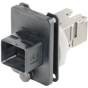 Teleg&auml;rtner RJ45-Set de bride Variante 4 J80020A0005 RJ45 embase femelle &agrave; encastrer P&ocirc;le: 8P8C noir 1 pc(s)