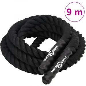 Mercatoxl vidaXL Corde de combat noir 9 m 6,8 kg polyester