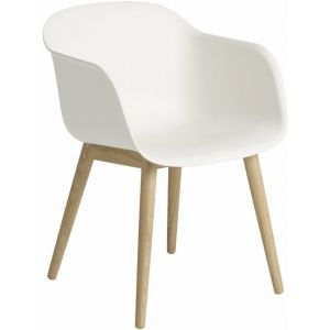 Muuto Chaise Fiber / Pieds bois blanc/bois naturel en bois/matériau composite