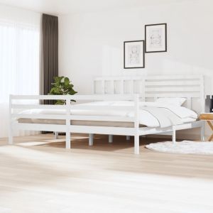 VidaXL Cadre de lit Blanc Bois massif 180x200 cm Super King White