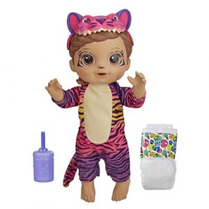 Baby Alive, poupée Félins Arc-en-Ciel, Tigre, boit et Fait Pipi, Cheveux Bruns, Enfants, dès 3 Ans (exclusivité Amazon)