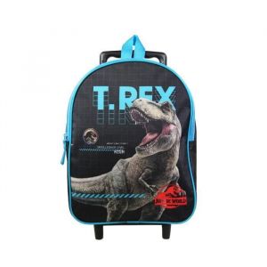 Sac à dos à roulettes maternelle Jurassic World Noir T-Rex - BAGTROTTER - L25 x l12 x H32 cm - Enfant - Garçon