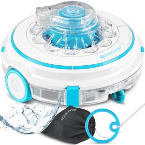 Robot de piscine, Nettoyeur de piscine Batterie Aqua-9000 avec sac de transport, pour piscines jusqu'à 80m², Batterie Li-Ion max. 75 min, Sans fil,
