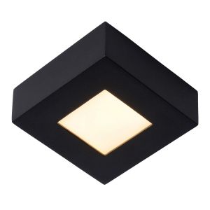 Lucide BRICE-LED - Plafonnier Salle de bains - LED Dim. - 1x8W 3000K - IP44 - Noir