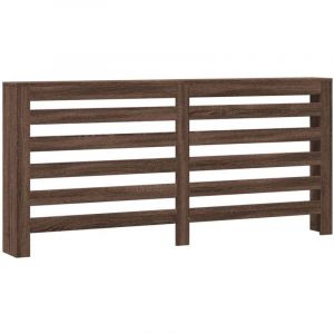 VidaXL Cache-radiateur chêne marron 175x20x82 cm bois d'ingénierie, bouchon de radiateur, cache-radiateur haut, radiateur à profil réduit