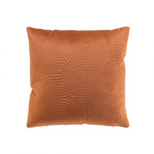 Douceur d'Intérieur, Housse de Coussin (40 x 40 cm) Circles Terracotta, Velours Uni