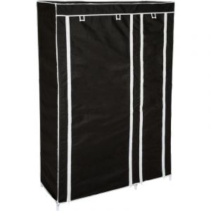 TecTake Armoire Penderie à 6 Compartiments en Tissu 107 cm x 175 cm x 45 cm Noir