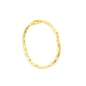 Pendentif Ovale Texturé Doré à l'or fin 24K - 2 pcs