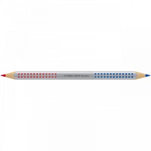 Faber-Castell Jumbo Grip Bicolor Boîte de 12 Crayons Bicolores Bleu/Rouge