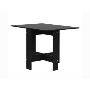 Symbiosis CURRY Table à manger pliante de 4 à 6 personnes style contemporain noir mat - L 103 x l 76 cm