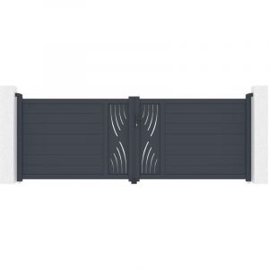 Casanoov - Portail battant 3,5m veleta 350 x 120cm aluminium gris