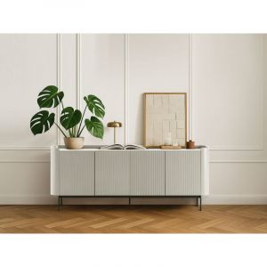 Bobochic Buffet 4 portes 200 cm JAY effet tasseaux Beige