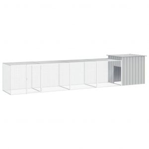 VidaXL Cage pour poules Gris 500x91x100 cm Acier galvanisé